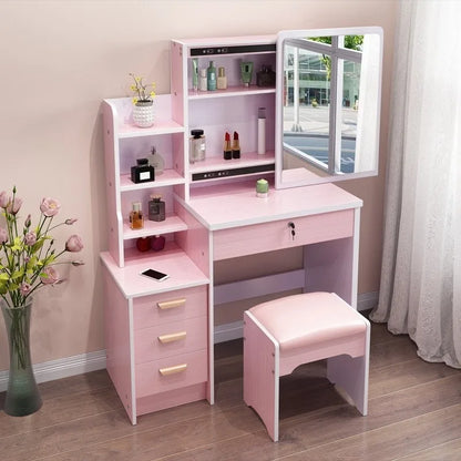 Dressing table, small apartment bedroom, dressing table, storage cabinet.