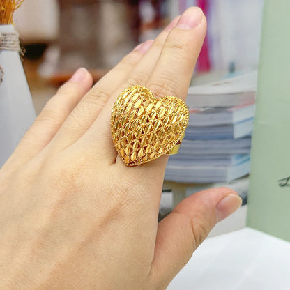 Fashion Necklace Earrings Ring Women Jewelry Gold Color Necklace Earring Ring Set