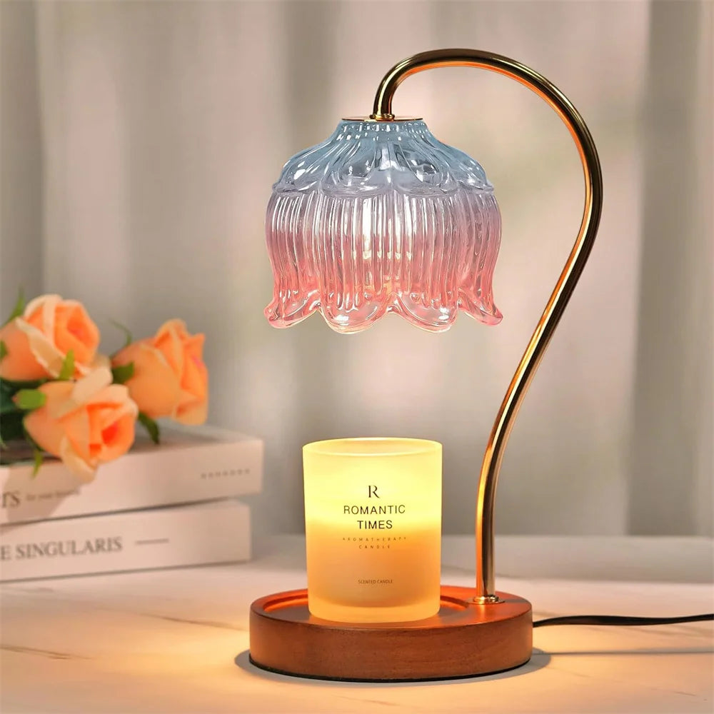 Candle Warmer Lamp Petal Shape Retro Lamp, Candle Tray Home Decoration Aromatherapy.
