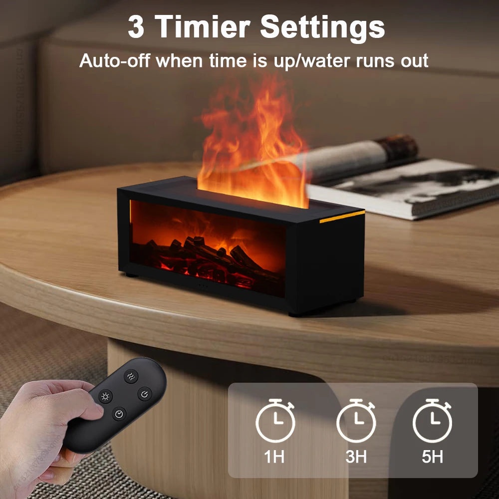 Air Humidifier Essential Oil, Home Aroma , Flame Automatic Fragrance Diffuser, With LED Light, Remote Control
