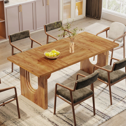 Modern Dining Table for 6 to 8 People, 71" Large Kitchen Dining Table.