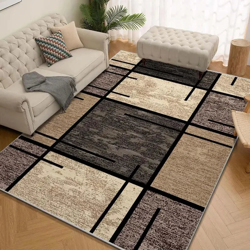 VIKAMA Geometric Rug, Lightweight And Easy To Clean Home Area Rug For Living Room, Bedroom, Office Home.