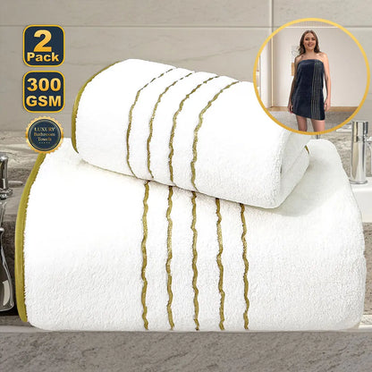 2pcs Set  Bathroom Towel Sets, Thickened Absorbent Bath Embroidered. Christmas Gift  Sets.