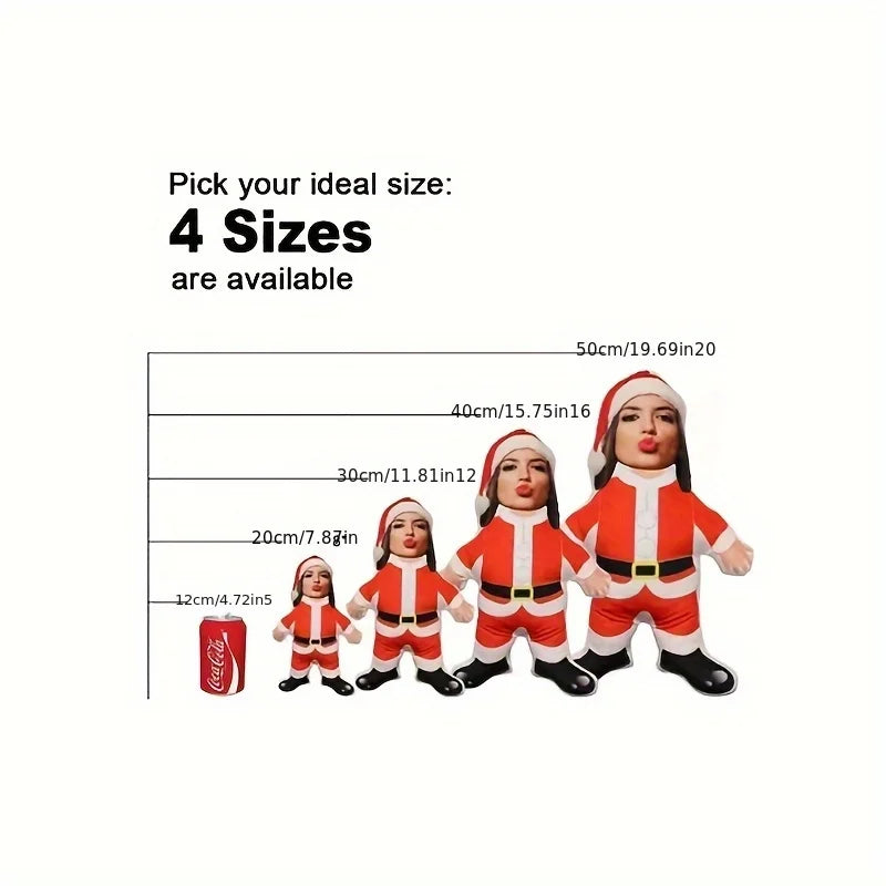 Customized "I Love You" mini plush doll personalized photo pillow.