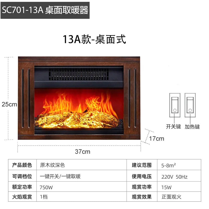 Natural Wood Living Room Fireplace Rustic  Decoration