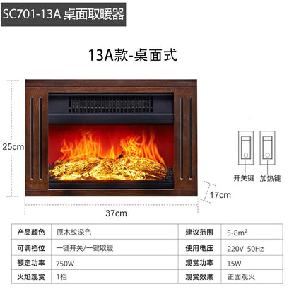 Natural Wood Living Room Fireplace Rustic  Decoration