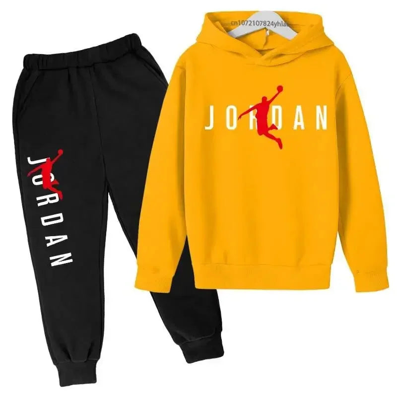 Kids Leisure Letter Print 2pcs Hoodie+Pants ,Outfits Streetwears, Children Clothes.