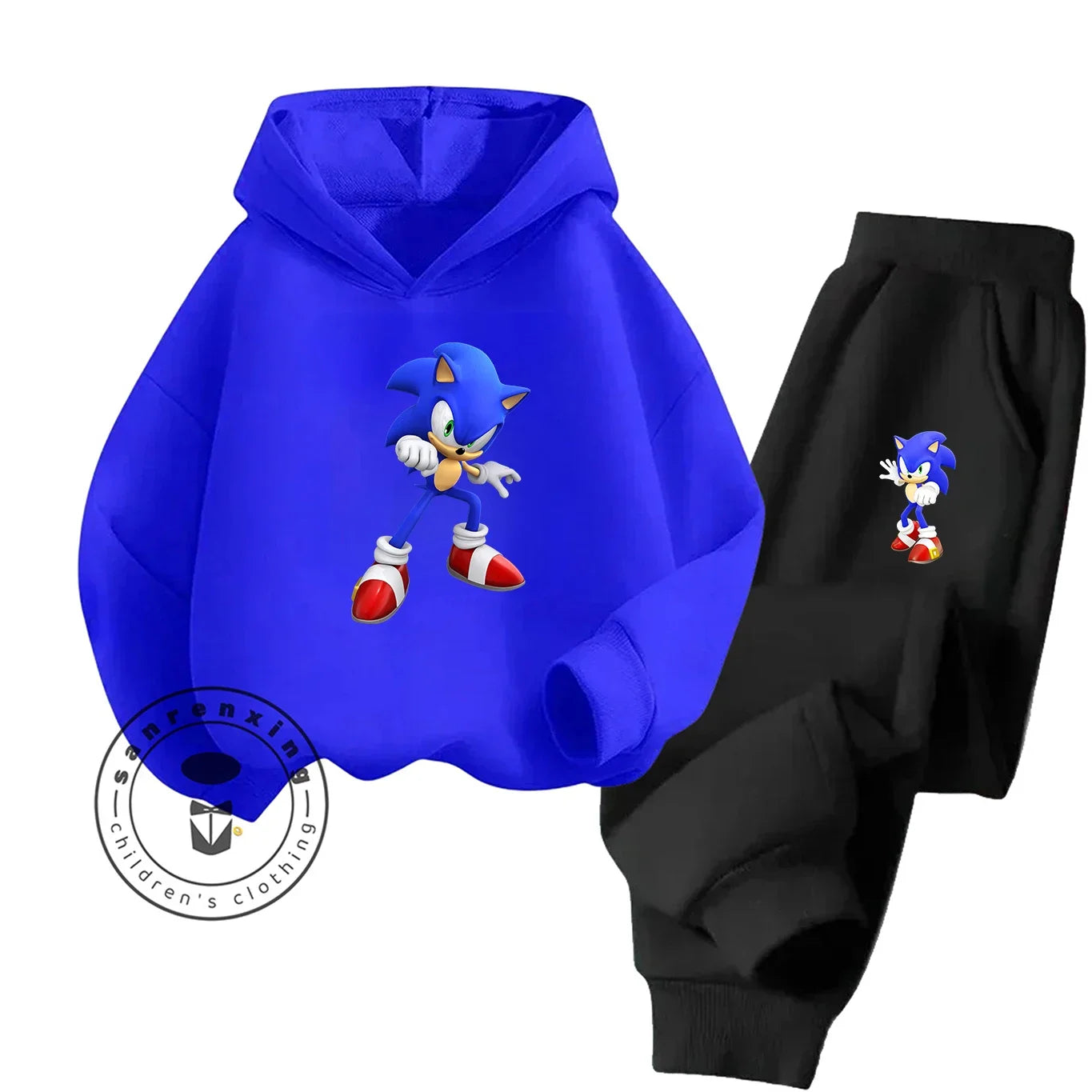 Sonic 2D Cartoon Printed Hoodie Set, 2025 Fashion For Kids, Teens, Boys, Girls Casual Autumn Winter wear.