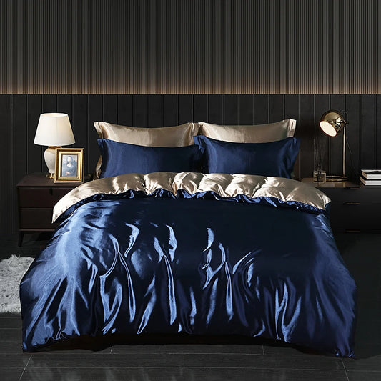 Luxury Satin  Bedding  With Fitted Sheet, Duvet Cover ,High End Bedding Sets