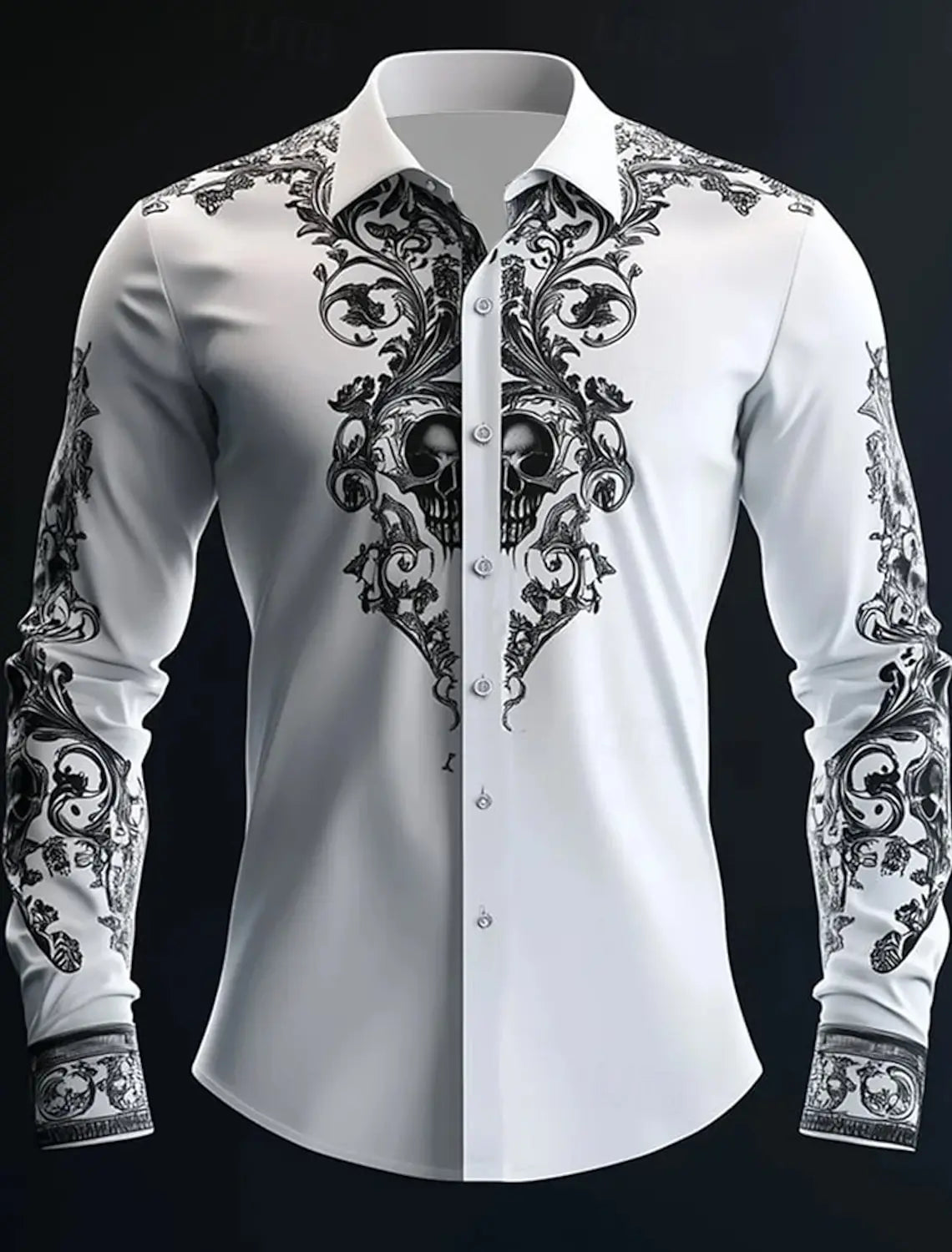 Hip Hop Skull Print Men Streetwear 2025 Long Sleeve Graphic.