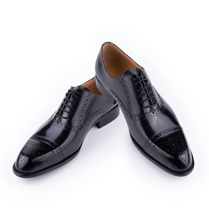 Classic Brogue Shoe Men Business, New Style Genuine Cowhide, Handmade Formal Office, Wedding, Party Dress Shoes.