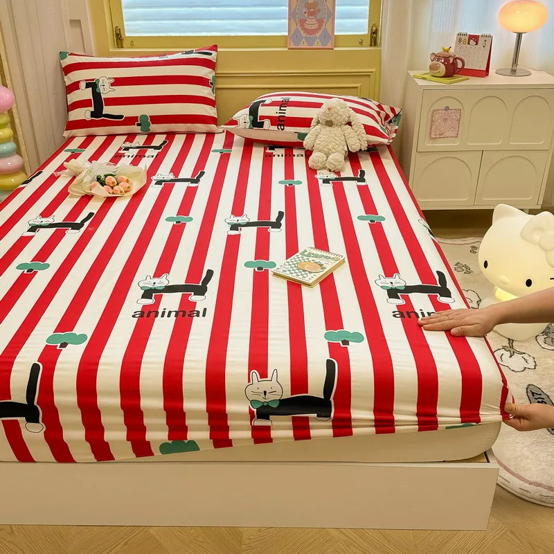 2025 New 100% Cotton Bed Sheet Flower Series Double , King Sheets For Girls, Boys, Single, Queen King Size