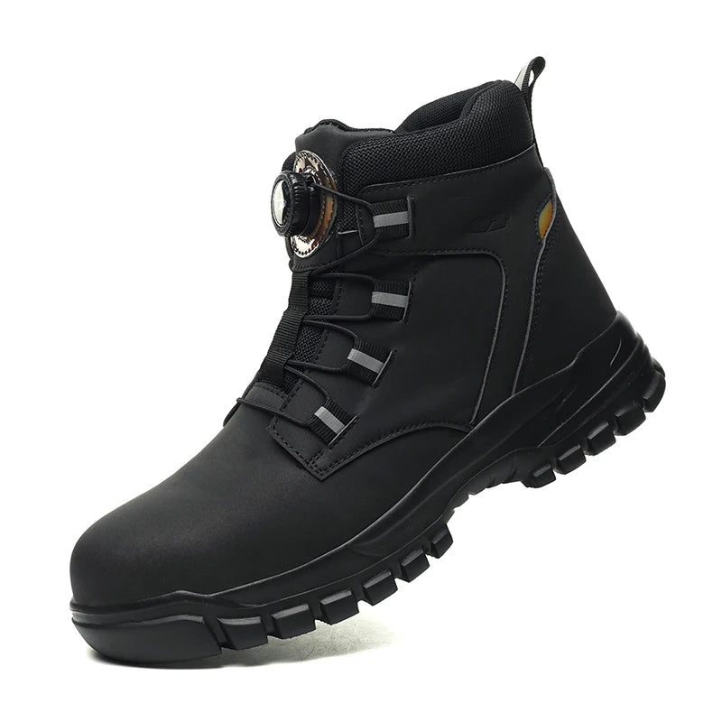 Waterproof Safety Boots, Indestructible Steel Toe Work Boots, Anti-smash Stab-resistant.