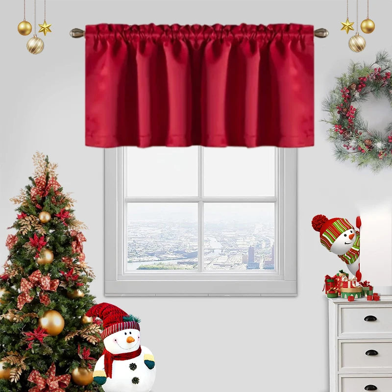 Solid Color Curtains, Kitchen Curtains W106cm x H30cm 1PC, W132cm x H61cm 1PC, W70cm x H132cm 2PCS