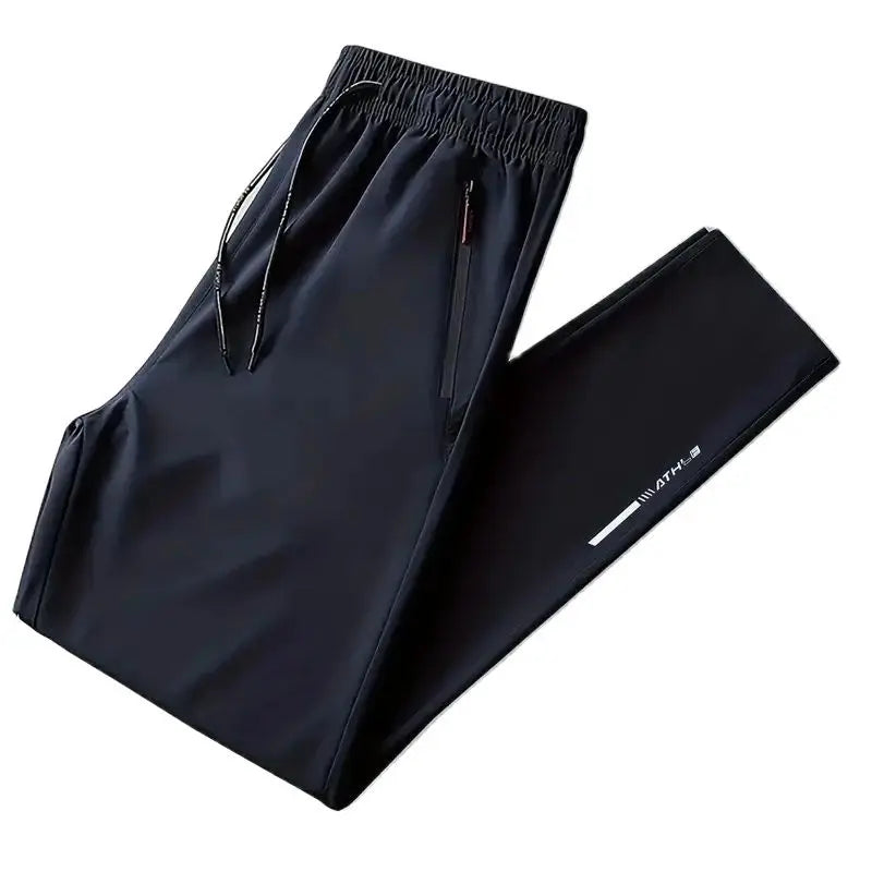 Soft Men Casual Straight Pants Stretch Elastic Waist Jogger, Classic Blue, Black ,Gray Trousers Plus Size.