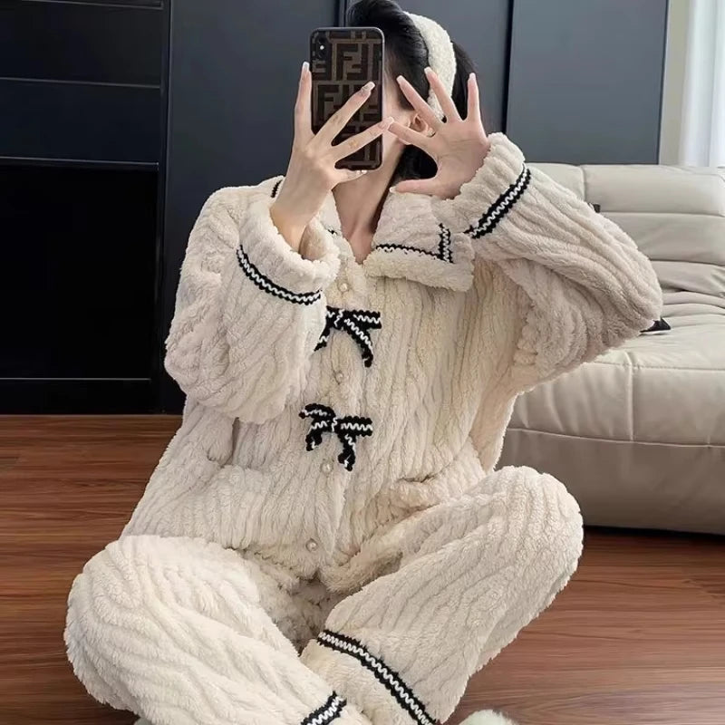 2Pcs/set women pajamas, autumn and winter  home wear.