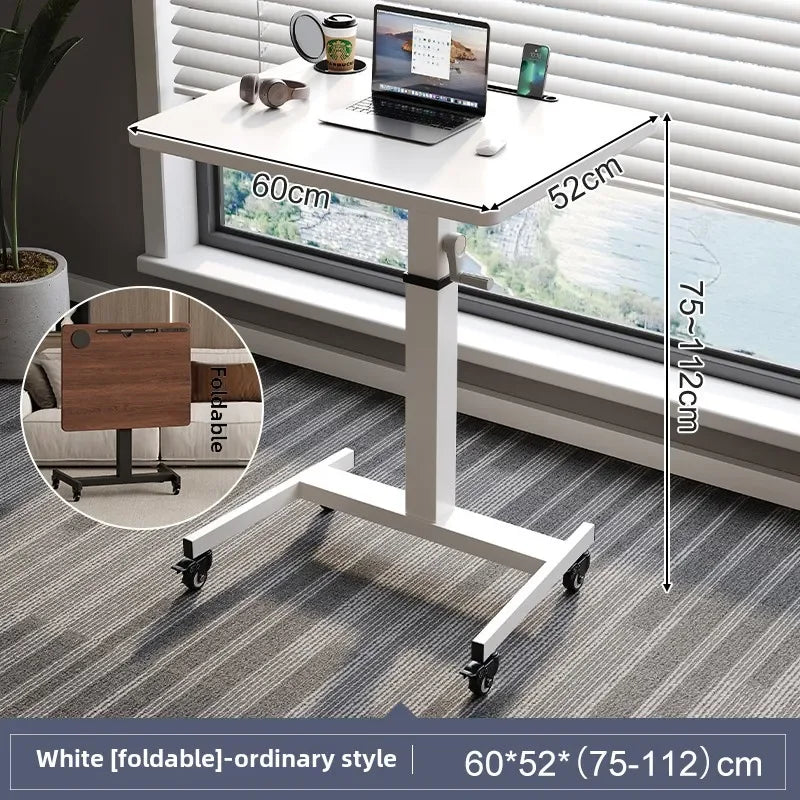Height Adjustable Computer Desk, Mobile Small  for Live Streaming, Home Study, Office.