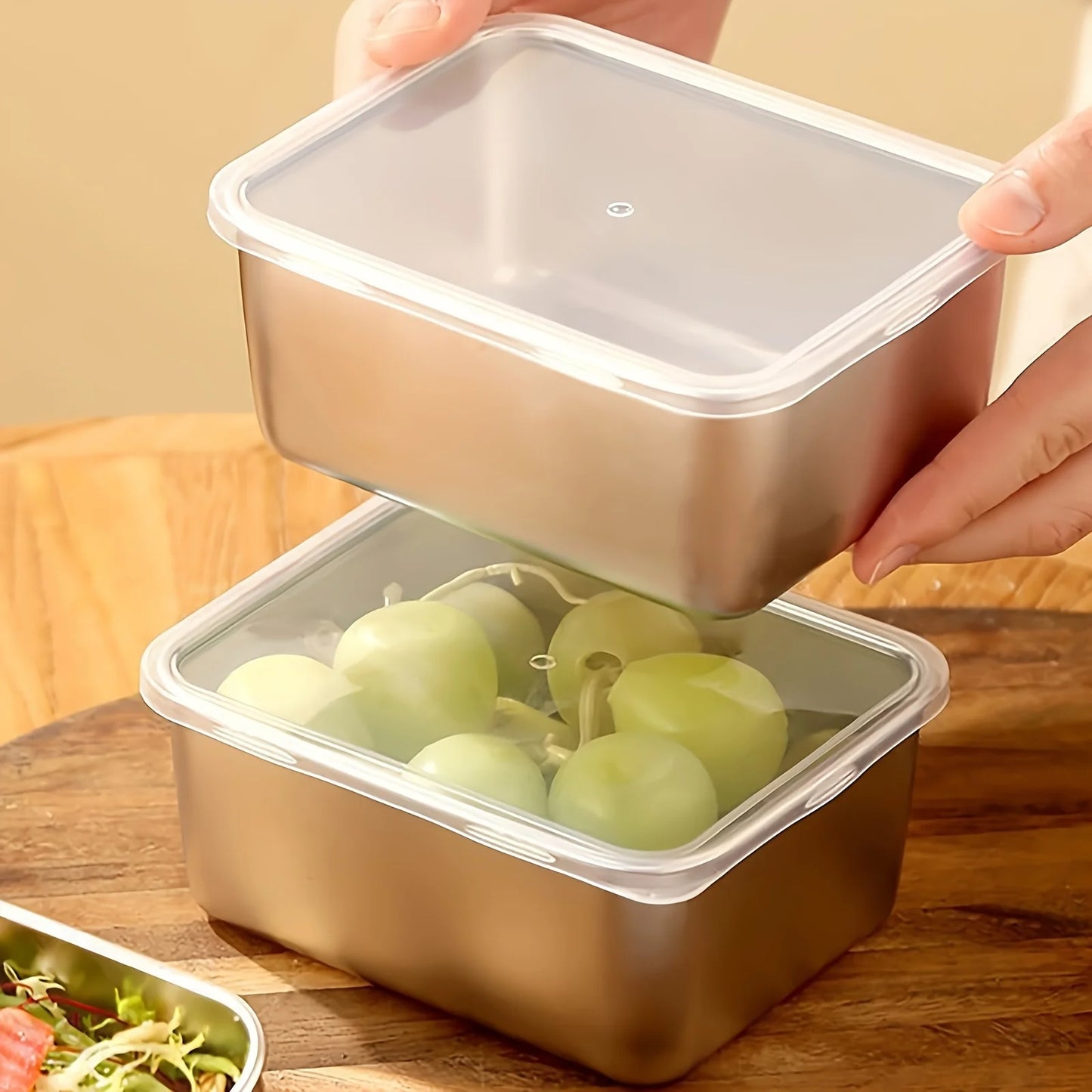 6-Piece Stainless Steel Food Storage Containers Set With Lids - Leakproof, Stackable & Reusable For Camping, Picnics, School.