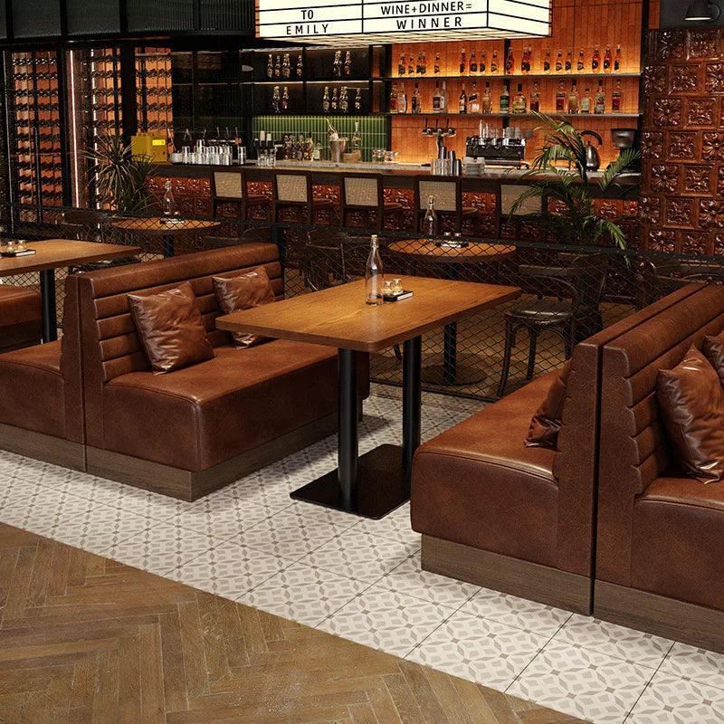 Retro Bar Dining Table and Chair Combination, Booth Table Chair, Dining