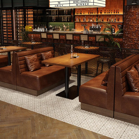 Retro Bar Dining Table and Chair Combination, Booth Table Chair, Dining