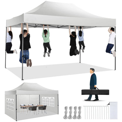 10x15 Heavy Duty Pop up Canopy,  with 4 sidewalls, Commercial  Canopy Wedding, Party Tents.