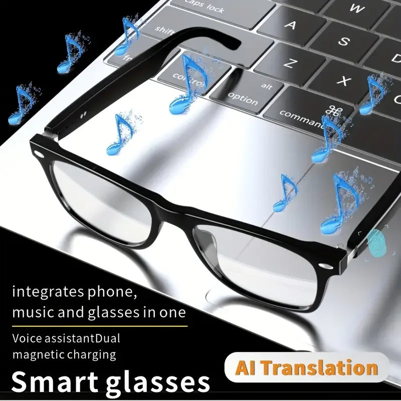 Smart Glasses AI Intelligent, Real-time Translation Sunglasses, Outdoor Sport, Earphone Calling Music Glasses.