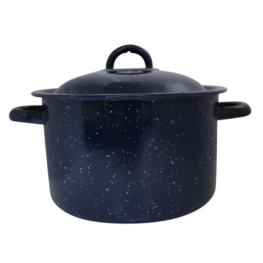 Olla de esmalte para sopas, guisos, con asas dobles, apta para horno, distribución de calor duradera y eficiente, lavar a mano únicamente.