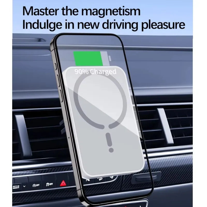100W Magnetic Wireless Car Charger, Air Outlet Phone Holder for iPhone, 16 15 14 13 12 Pro Max Fast Wireless Car Charging Station.