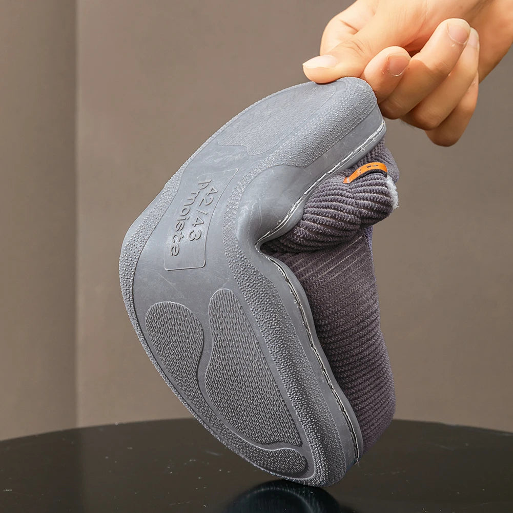 Warm Slippers for Men, TPR Sole Memory Foam Soft Cushion, Non Slip House Shoes.