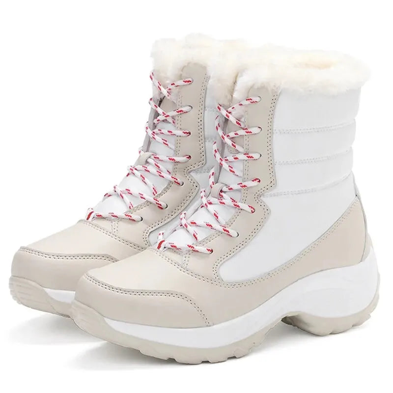 Women Boots Waterproof Winter 2024 Platform Ankle Boots. Keep Warm Snow Shoes Plush Outdoor Short Boots.