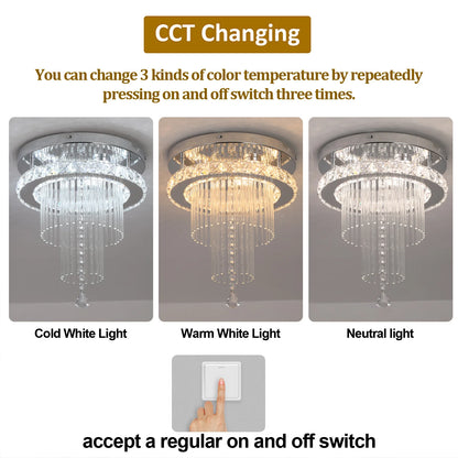 Drop Crystal Pendant Led Chandelier  Lamp