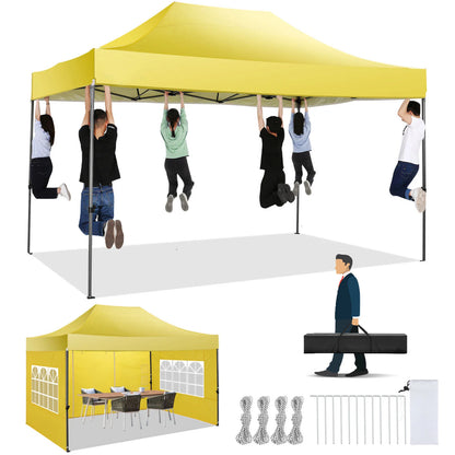 10x15 Heavy Duty Pop up Canopy,  with 4 sidewalls, Commercial  Canopy Wedding, Party Tents.