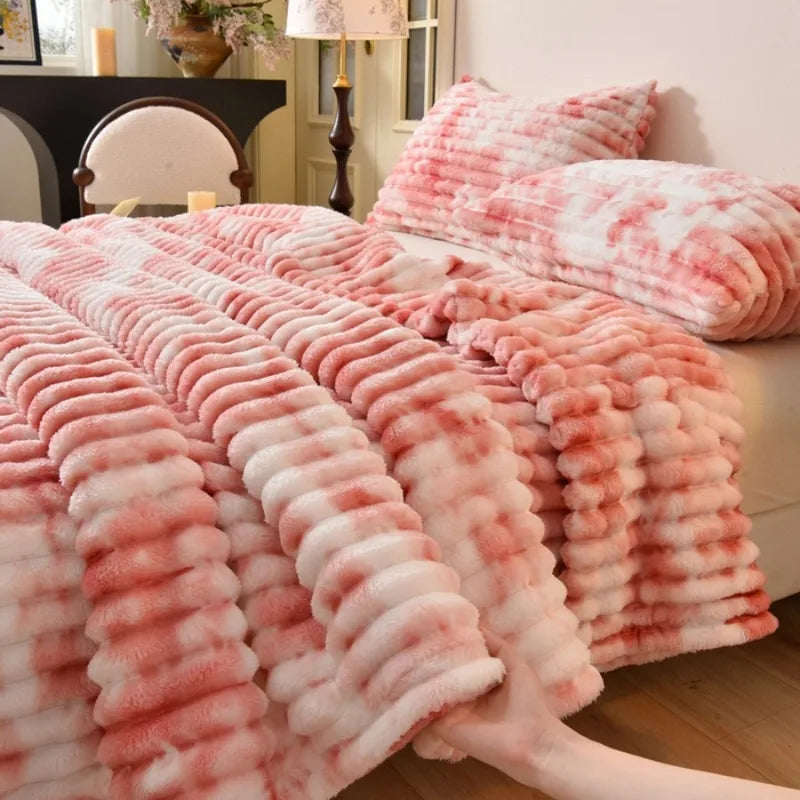 Flannel Blanket Queen Size Spring, Autumn Warm Blankets Soft Plush Sofa Throw Blanket.