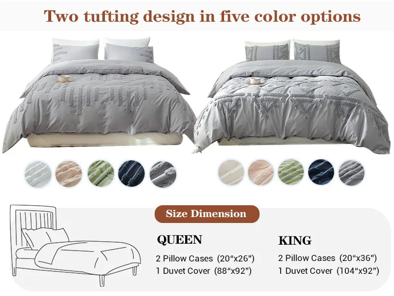 100% Cotton 3Pcs Complete Bedding Set