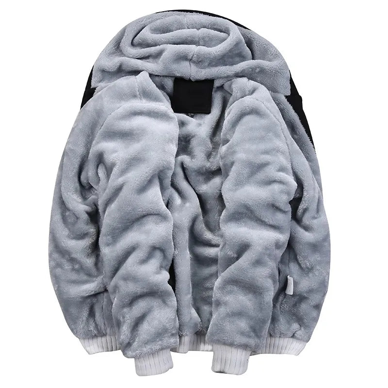Men's Jacket Winter Camouflage Fleece Thicken Hooded Jackets, Casual Zip Up Hoodies Streetwear Coats.