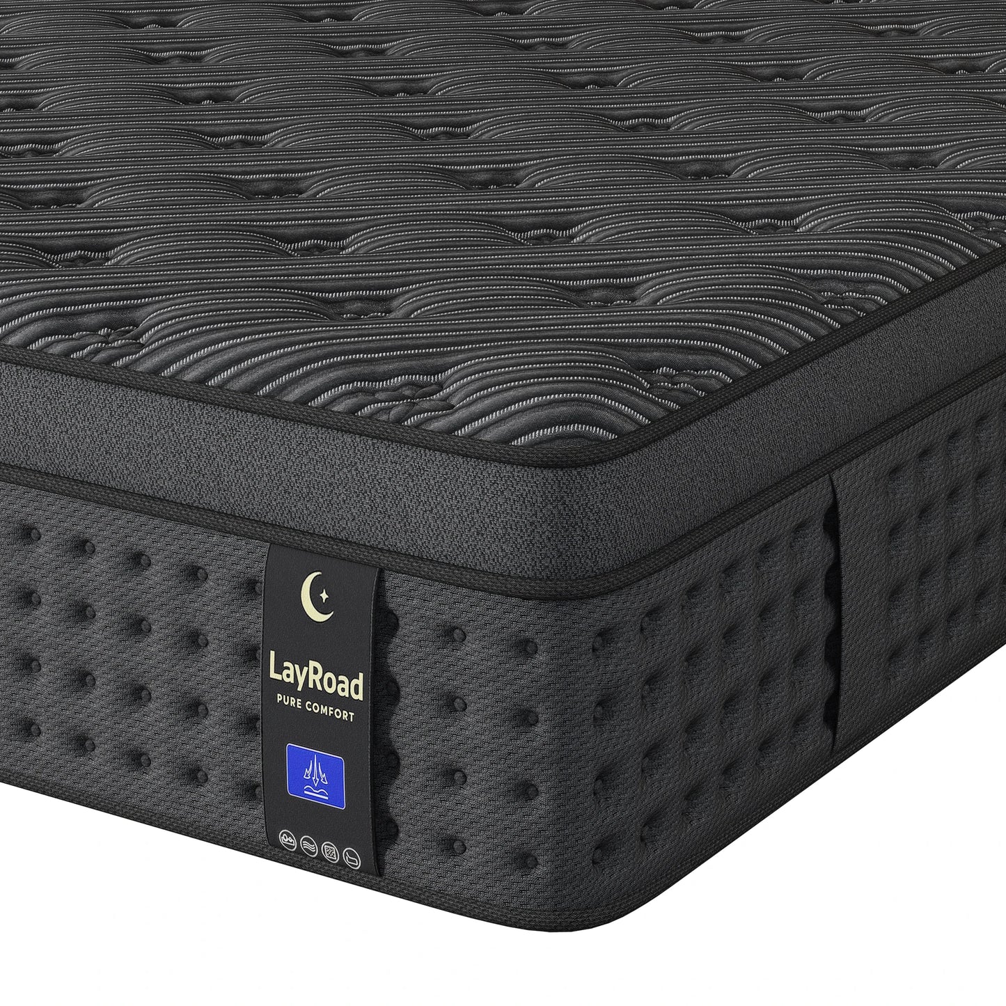 LayRoad 12/14Inch Memory Foam Spring Mattress Single/Double/Queen/King Sizes Boxed Mattress Medium Firmness Pressure Relief.