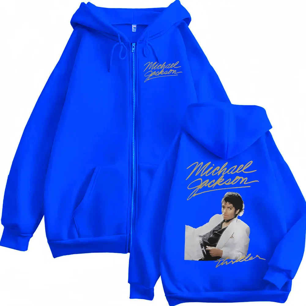 Michael Jackson King of Pop Bad Era, Tour Zip Up Hoodie Men, Women Classic Hip Hop Jacket Sweatshirts.