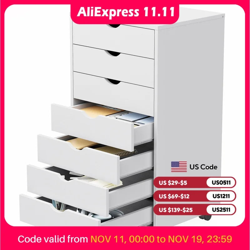 7 Drawer Chest Dressers Nightstand Storage Cabinet.