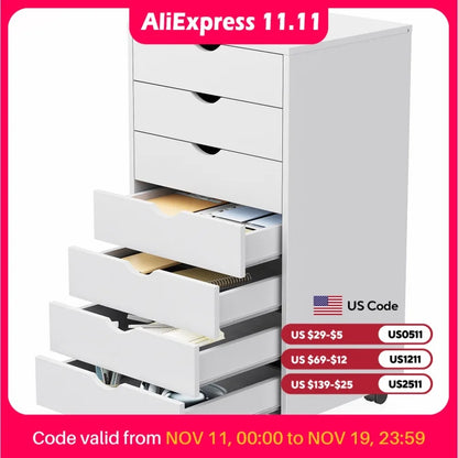 7 Drawer Chest Dressers Nightstand Storage Cabinet.