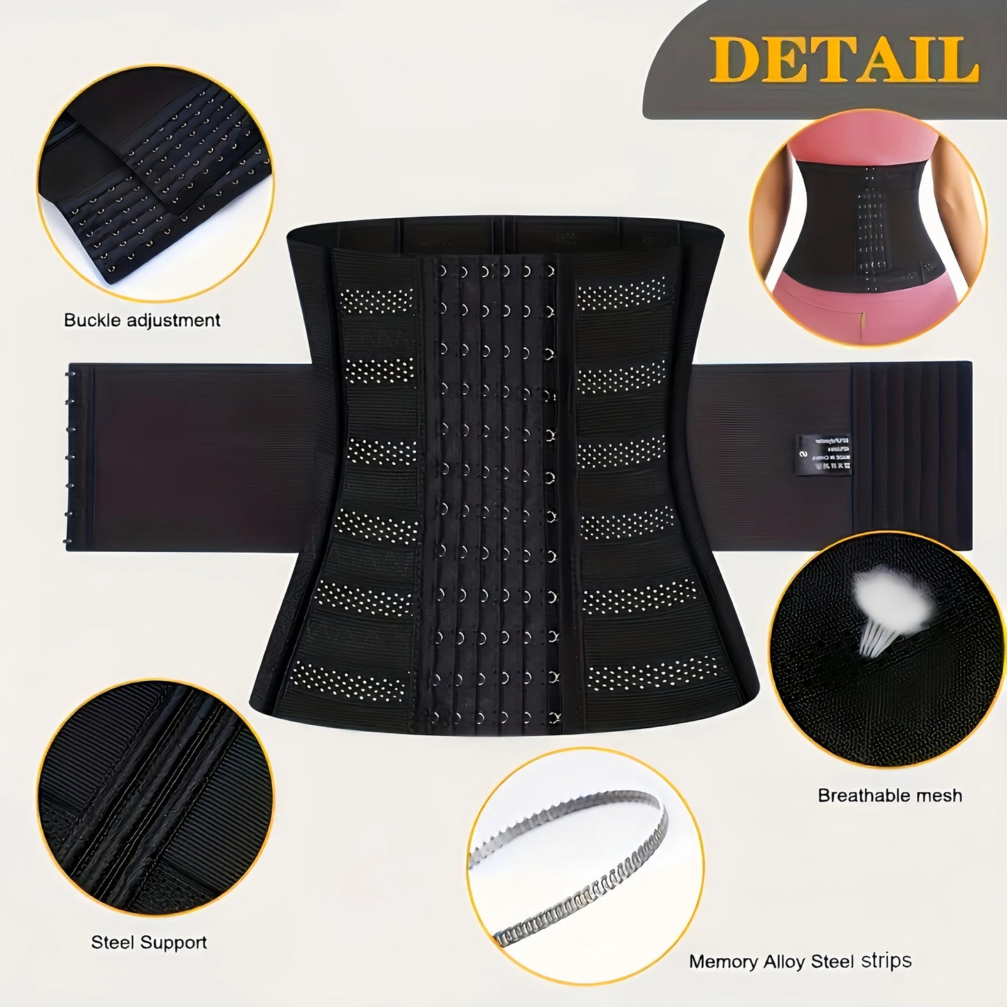 Waist Trainer for Women Under bust Waist Cincher Corset, Tummy Control Sport Girdle Hourglass Body Shaper.
