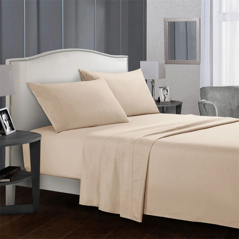 High-quality Simple King Size Bed Sheet Set  Fitted Sheets  Queen Durable Bed Covers.