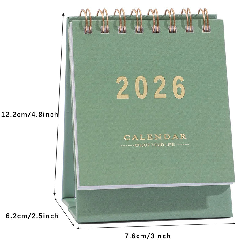 2026  Simple Calendar Small Desk Calendar Planner.