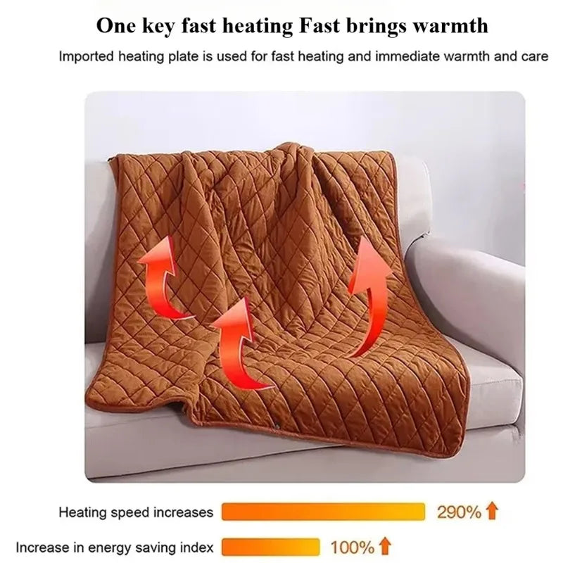 Multifunctional Electric Blanket USB Winter Shawl, 3 Adjustments Fast Heating with Pocket Washable.