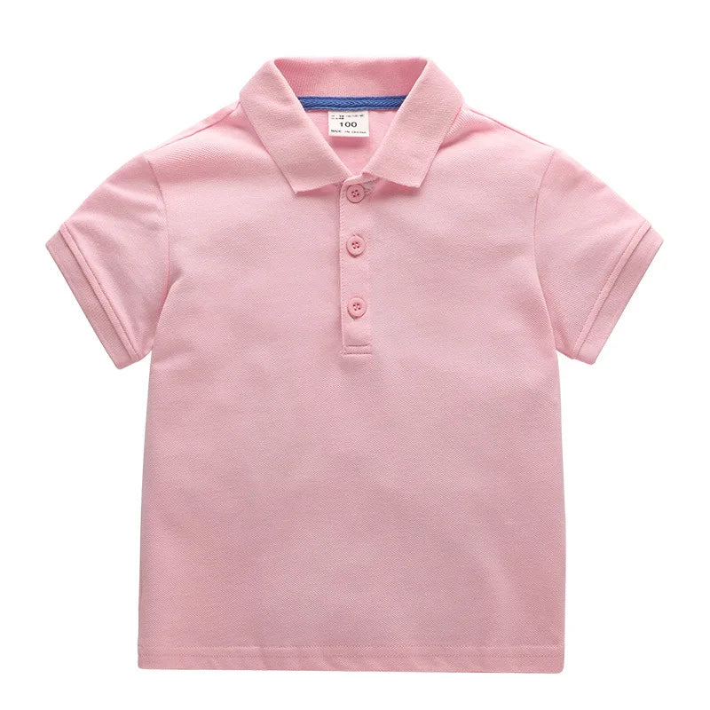 Kids Boys Solid Color Cotton Polo Shirts 2025. Tops Tee Girls Baby Lapel  Shirt Age 1-10T
