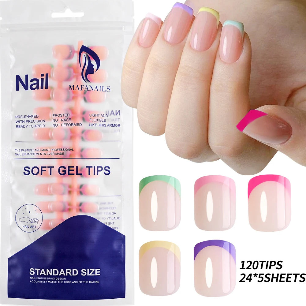 576pcs/Box Colorful Fake Nails Black Red Design, Oval Short Square Press On Mixed Full Cover Nail Tips.