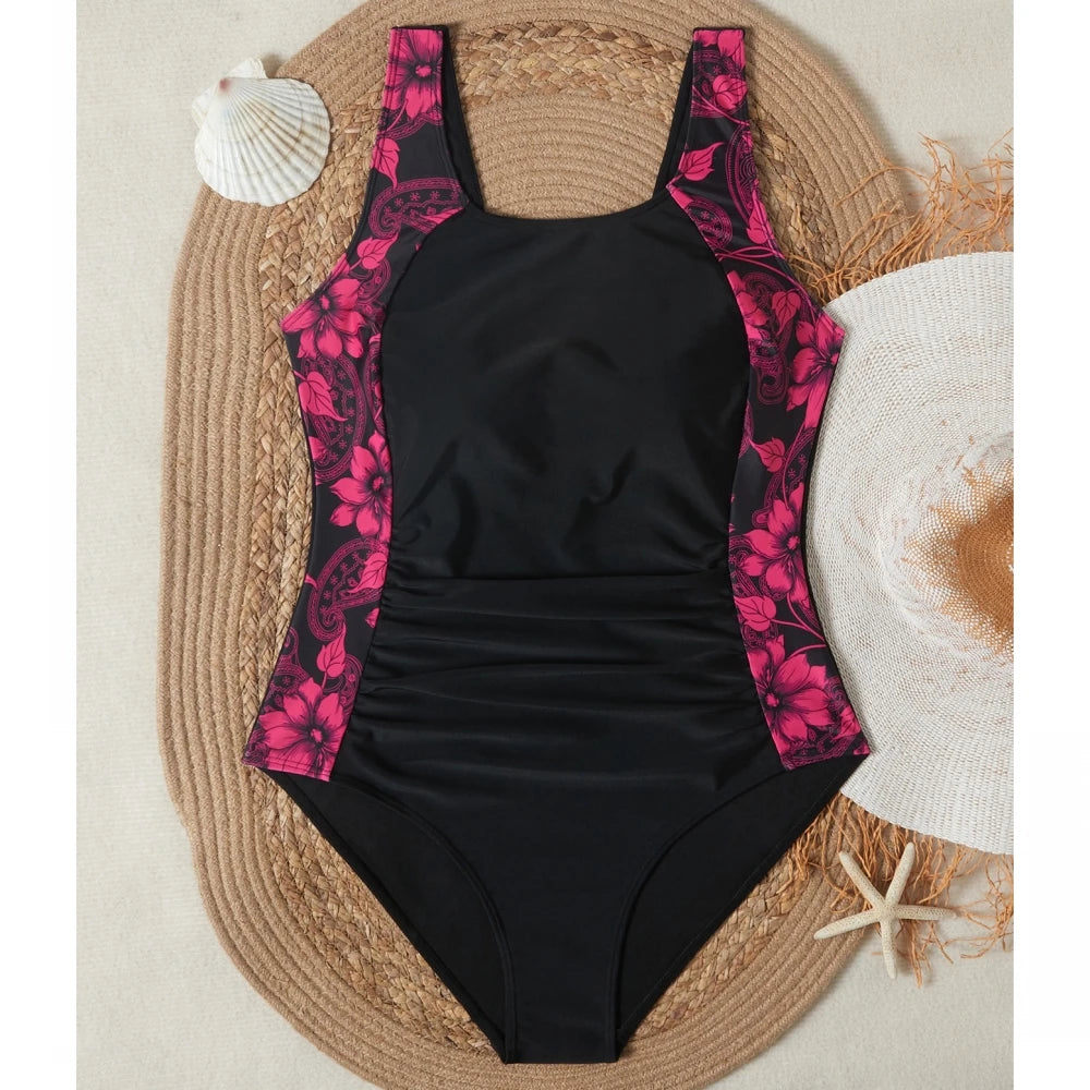 One Piece Plus Size High Waist Bikini Women Push Up Large Size Swimsuit Summer.