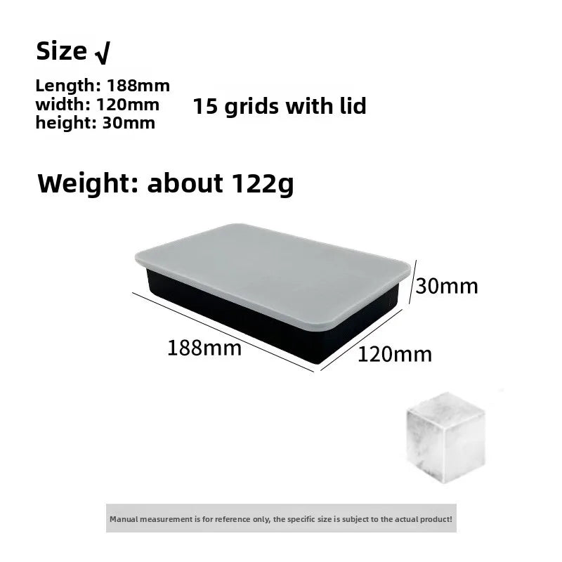 4/6/8/15Grids Silicone Ice Cube Molds ,Spherical Ice Molds Reusable Whiskey Ice Cube Molds.