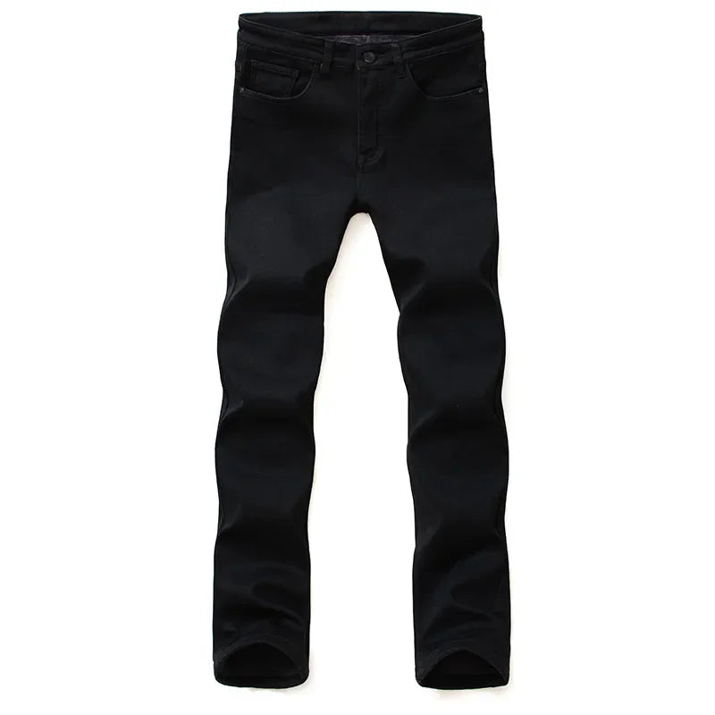 Men Classic Advanced Fashion Brand Jeans Stretch Black Biker.