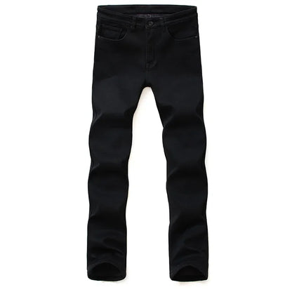 Men Classic Advanced Fashion Brand Jeans Stretch Black Biker.