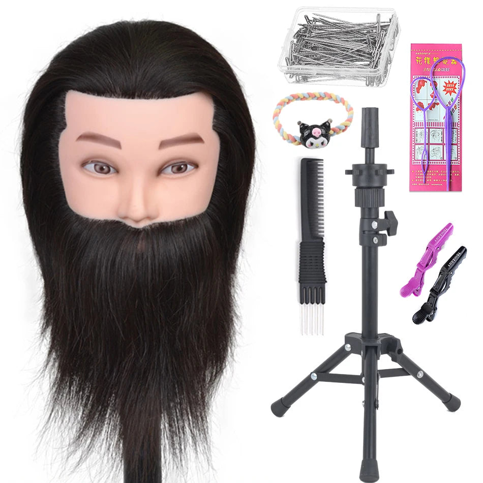 100% Real Human Hair Mannequin ,Styling Heads Cosmetology Practice Heads.